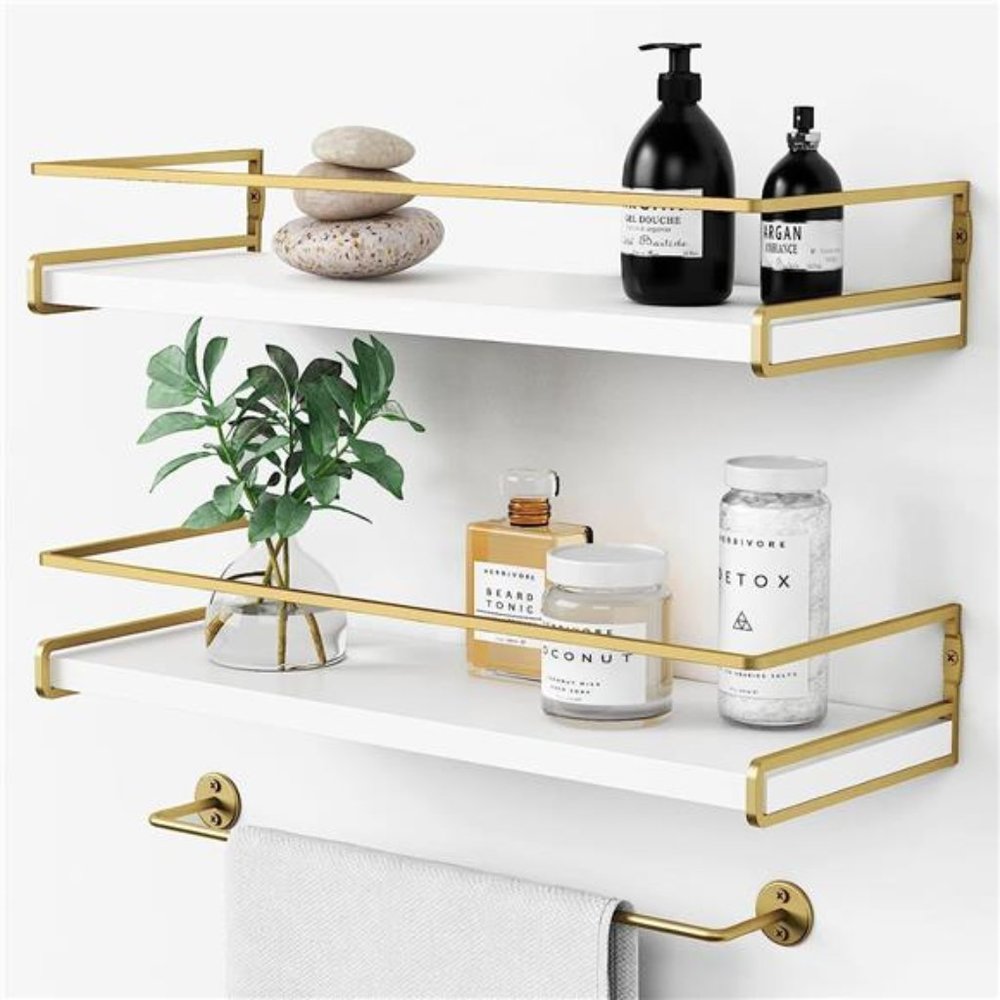 Floating Shelves Bathroom Shelves Over Toilet Set of 2, Decorative Wall Shelves